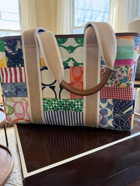 LIKE NEW Vintage Coach Hamptons Patchwork Tote Bag